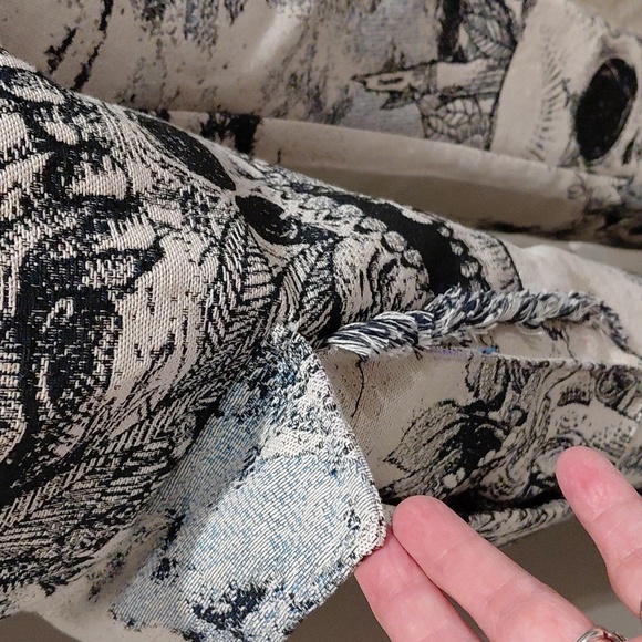 Rebel Vengeance Deep Navy Blue & Light Gray Skull Print Cargo Unisex Pants - Picture 3 of 9